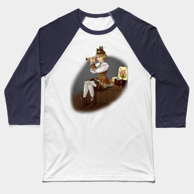 Steampunk Girl Baseball T-Shirt by ChaneyAtelier